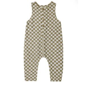 Rylee + Cru Button Linen & Cotton Romper (Baby)
OLIVE-CHECK, Size 12-18M NWT